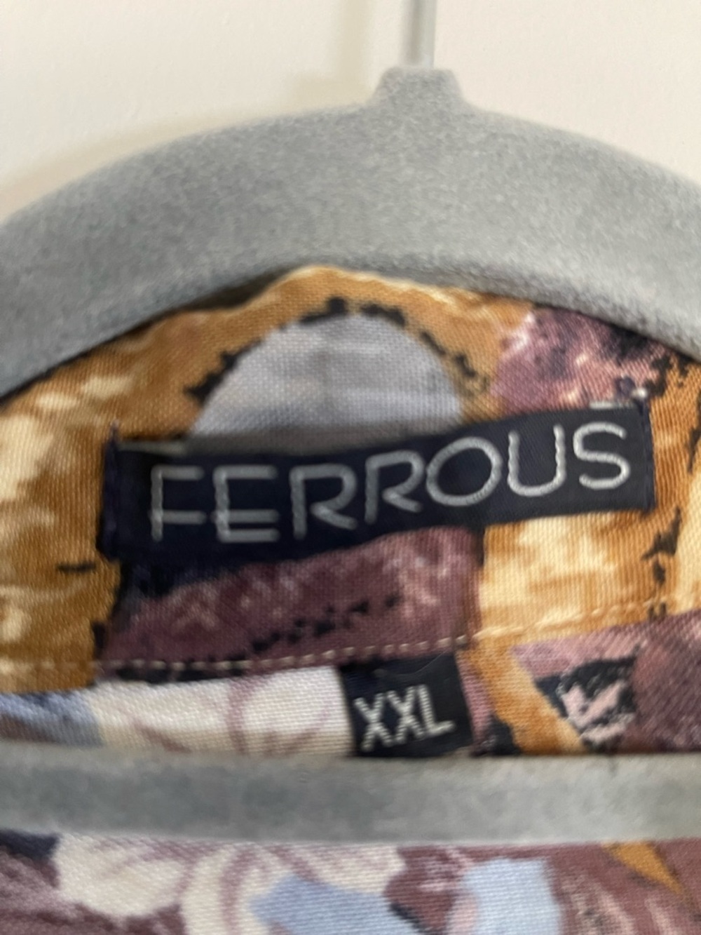 Ferrous Tropical Print Button-Up Shirt In Black, Brown & Cream View 4